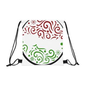 Drawstring Bag, Peace Christmas Holiday Print