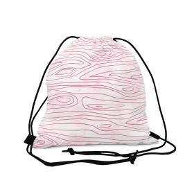 Drawstring Bag, Pink Line Art Sketch Print