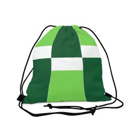 Drawstring Bag, Lime Forest Irish Green Colorblock