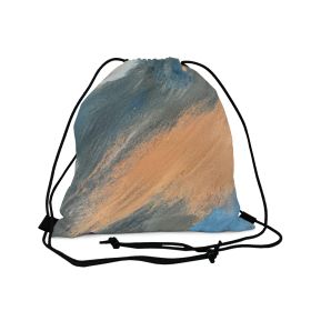 Drawstring Backsac Bag - Abstract Blue Orange Grey Pattern