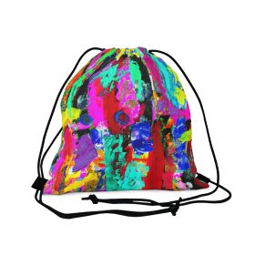 Drawstring Bag, Multicolor Abstract Expression Pattern