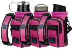 Water Bottle Holder Carrier Bottle Cooler w Adjustable Shoulder Strap and Front Pockets Suitable for 16 oz to 25oz Bottles