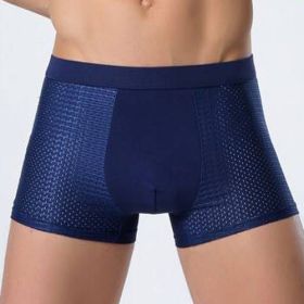 Ice silk men's underwear mesh boxer (Option: BLUE-4XL)