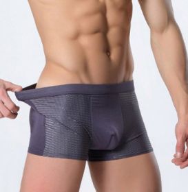 Ice silk men's underwear mesh boxer (Option: Grey-4XL)