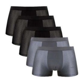 Ice silk men's underwear mesh boxer (Option: 3pcs black and 2pcs gray-2xl)