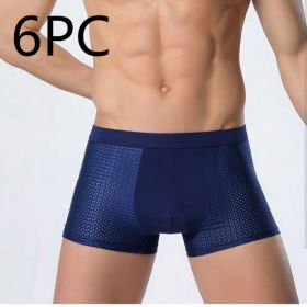 Ice silk men's underwear mesh boxer (Option: Royal blue 6PC-L)