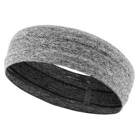 Grey Outdoor Sports Headband Portable Fitness Hair Bands Man Woman Hair Wrap Brace Elastic Cycling Yoga Running Exercising (Color: Light Grey)