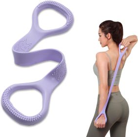 Figure 8 Fitness Resistance Band, Arm|Back Training Elastic Ropes (Color: purple)