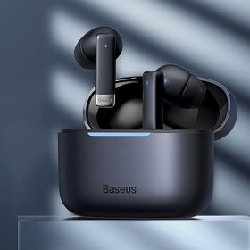 E9 Wireless Earphone Bluetooth 5.3 with 4-mics ENC True Wireless Headphone Noise Canceling Gaming Sport HiFi Earbud (Color: Black)