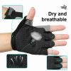 Breathable Fitness Gloves Gym Weightlifting Thin Non-slip Half Finger Cycling Gloves Equipment Yoga Bodybuilding Training Sports Blue Color